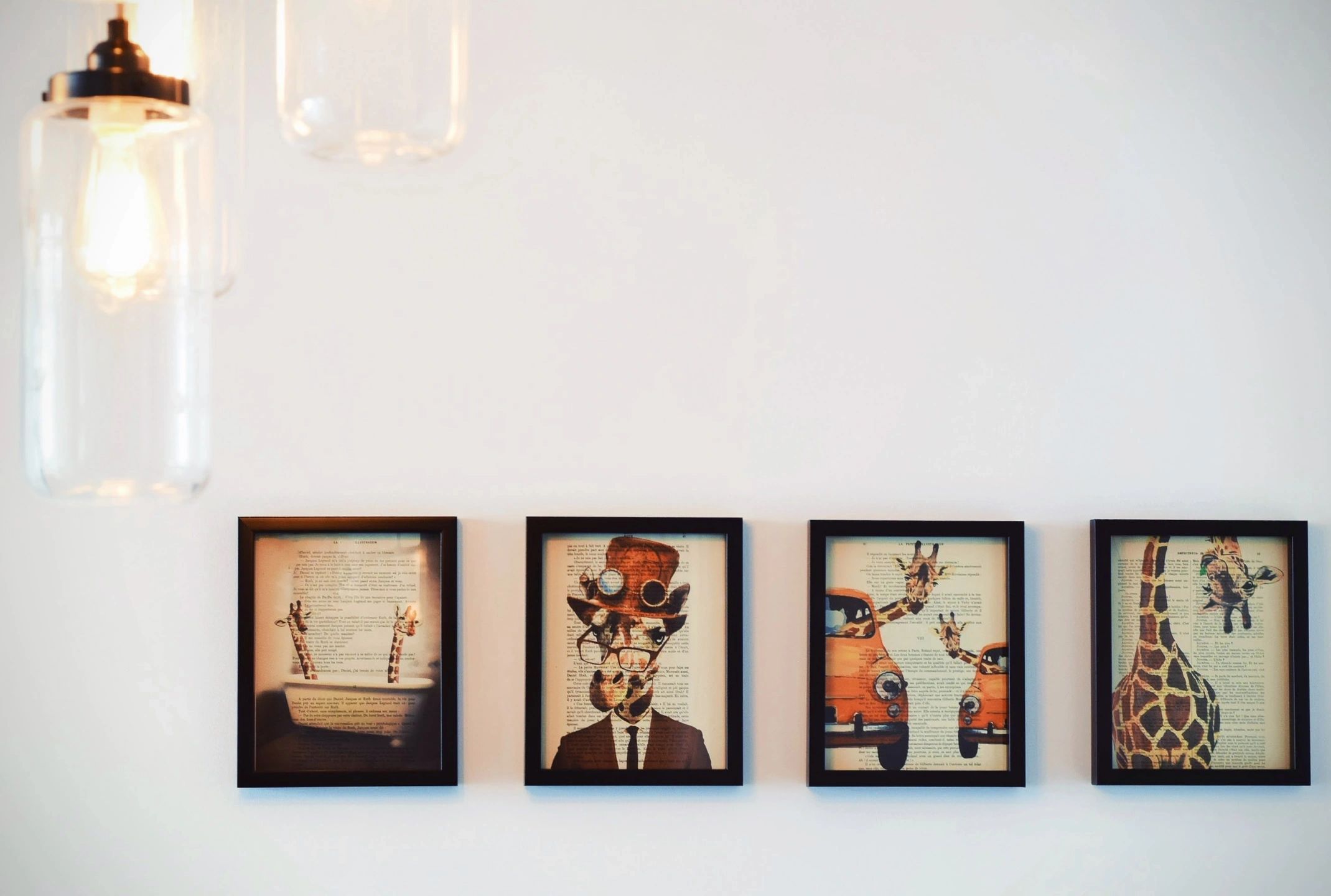 Painting gallery displayed on a loft studio wall