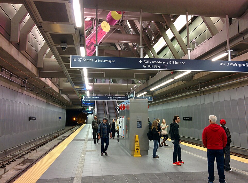Capitol Hill Station Link Light Rail Seattle connecting the neighborhood's small business community to downtown and the region
